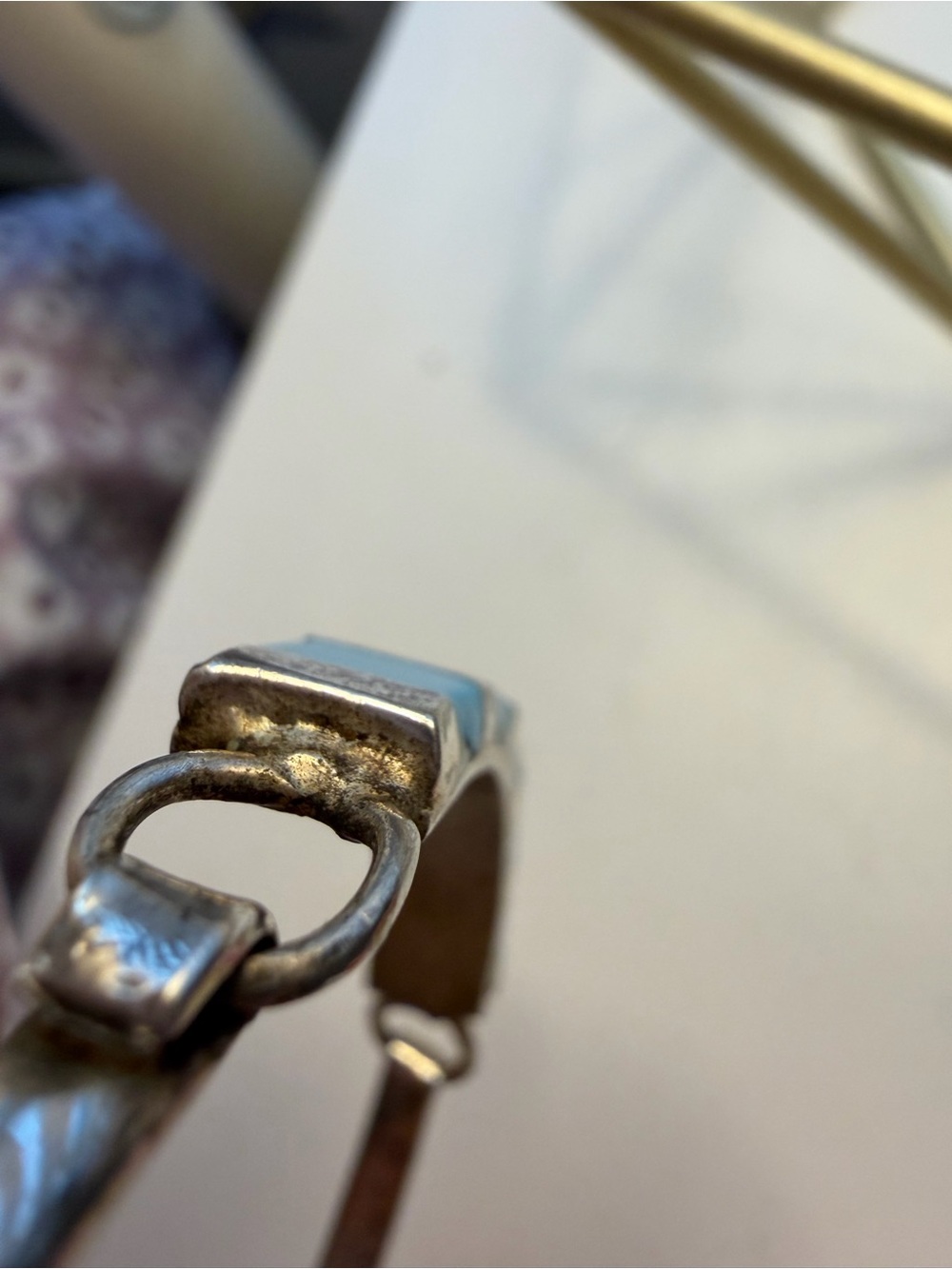 Turquoise Inlay bracelet bangle - Picture 9 of 12